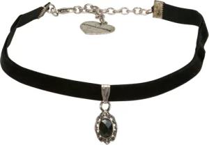 Alpenflüstern Choker Trachten-Samt-Kropfband Trachten-Stein (schwarz), -