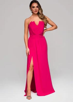 OMBRE Abendkleid Trägerloses Abendkleid mit Schlitz
