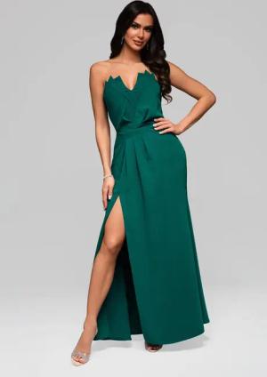 OMBRE Abendkleid Trägerloses Abendkleid mit Schlitz