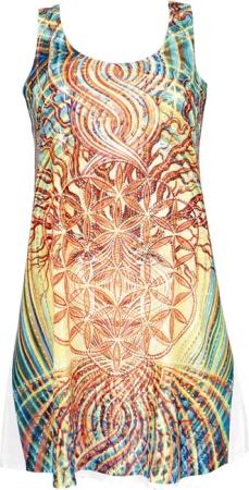 Guru-Shop Midikleid Boho Minikleid, Hippiekleid mit