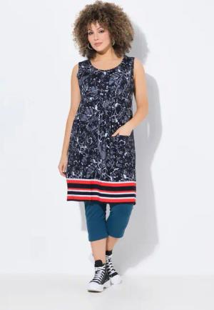 Ulla Popken Minikleid Jerseykleid bedruckt A-Linie