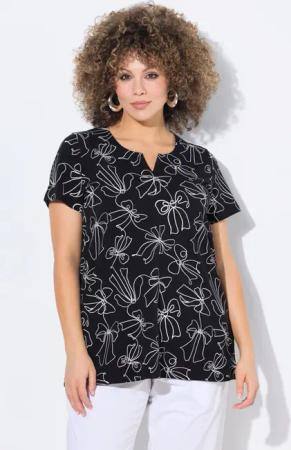 Ulla Popken T-Shirt T-Shirt Schleifen A-Linie