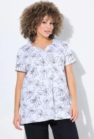 Ulla Popken T-Shirt T-Shirt Schleifen A-Linie