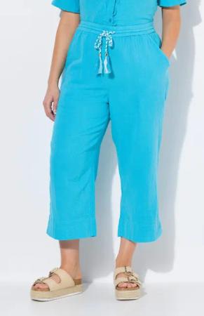 Ulla Popken Schlupfhose Musselin-Culotte Rose weites