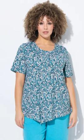 Ulla Popken T-Shirt T-Shirt Zipfelsaum A-Linie