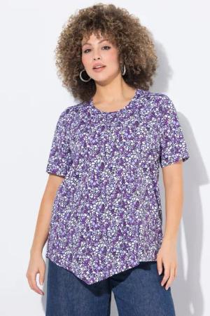 Ulla Popken T-Shirt T-Shirt Zipfelsaum A-Linie