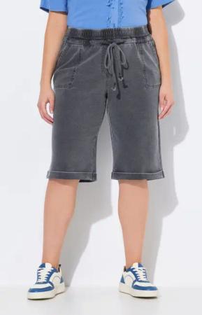 Ulla Popken Jeansshorts Jersey-Shorts Rose weites