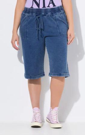 Ulla Popken Jeansshorts Jersey-Shorts Rose weites