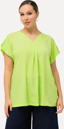 Ulla Popken Druckbluse Bluse Oversized V-Ausschnitt