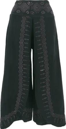 Guru-Shop Relaxhose Palazzohose, Hosenrock, bedruckte natürliche..
