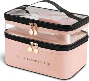 RWEUOQ Kosmetiktasche Kosmetiktasche Doppelstock Make-up Tasche