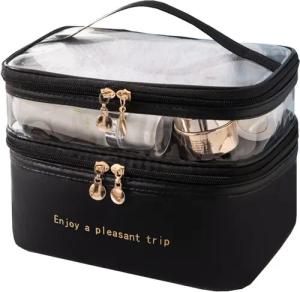 RWEUOQ Kosmetiktasche Kosmetiktasche Doppelstock Make-up Tasche