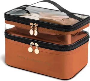 RWEUOQ Kosmetiktasche Kosmetiktasche Doppelstock Make-up Tasche