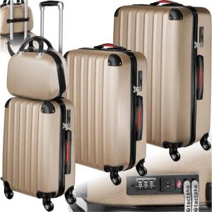 tectake Trolley Hartschalenkoffer-Set, 4 Rollen, 4-teilig,