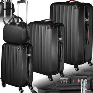 tectake Trolley Hartschalenkoffer-Set, 4 Rollen, 4-teilig,