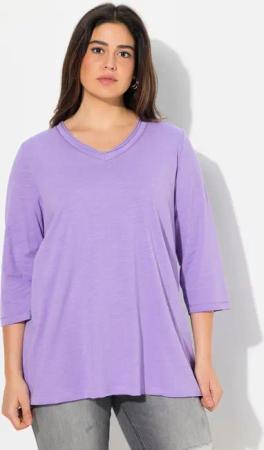 Ulla Popken T-Shirt Shirt Metallic-Nähte V-Ausschnitt