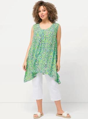 Ulla Popken Spitzenbluse Blusentop Zierfalten A-Linie