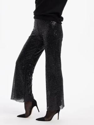 Edwina Eidtmann Stoffhose Paillettenhose mit ausgestelltem