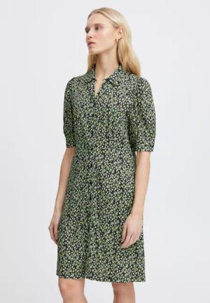 Ichi Blusenkleid IHAYA DR2 Luftiges Midi-Kleid