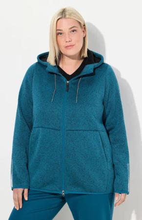 Ulla Popken Sweatjacke Strickfleece-Jacke Teddyfleece 2-Wege-Zipper