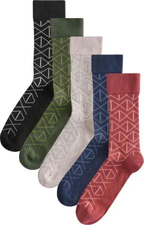 Next Kurzsocken Gemusterte Socken, 5er-Pack (5-Paar)