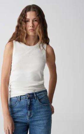 OPUS Tanktop ILESSO EMBROIDERED aus Jersey