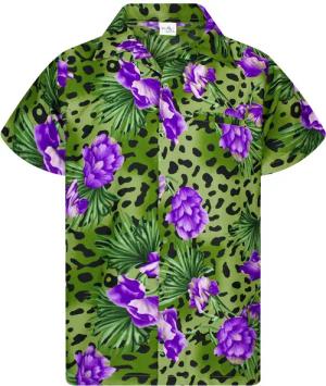 King Kameha Hawaiihemd Leopard Flowers Funky