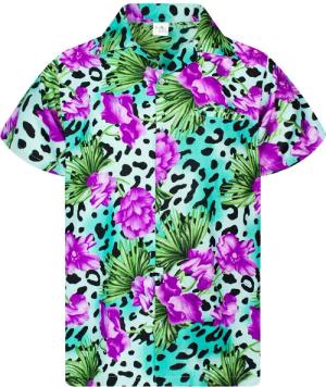 King Kameha Hawaiihemd Leopard Flowers Funky