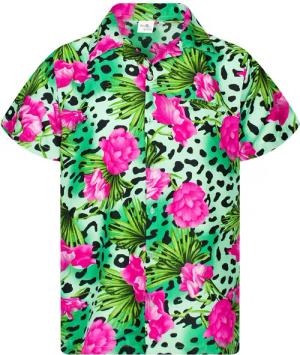 King Kameha Hawaiihemd Leopard Flowers Funky