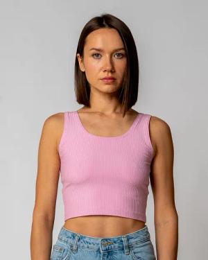 GORG Crop-Top Damen Geripptes Cropped Top