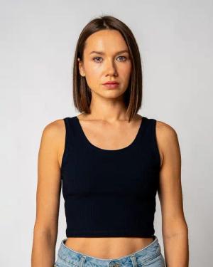 GORG Crop-Top Damen Geripptes Cropped Top