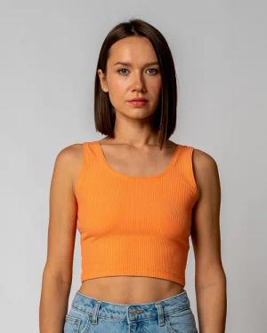 GORG Crop-Top Damen Geripptes Cropped Top