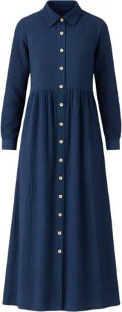 WENOR Sommerkleid Musselin Maxikleid 100% Baumwolle,