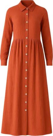 WENOR Sommerkleid Musselin Maxikleid 100% Baumwolle,