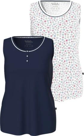 Ulla Popken Pyjamaoberteil Pyjama-Tops 2er-Pack uni/Blüten