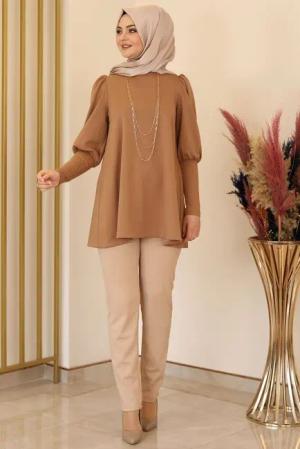 Modavitrini Tunika Damen Tunika Longtunika Hijab