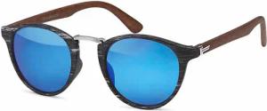 styleBREAKER Sonnenbrille Panto Sonnenbrille Holz Optik