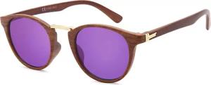 styleBREAKER Sonnenbrille Panto Sonnenbrille Holz Optik