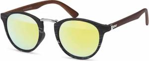 styleBREAKER Sonnenbrille Panto Sonnenbrille Holz Optik