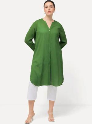 Ulla Popken Longbluse Longbluse Struktur A-Linie