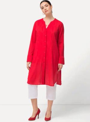 Ulla Popken Longbluse Longbluse Struktur A-Linie