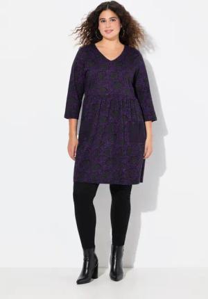 Ulla Popken Longshirt Longshirt A-Linie Blumendruck