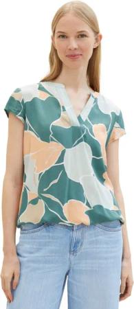 TOM TAILOR Blusenshirt Gemustertes Design Kurzarm