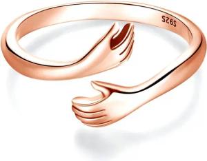 Runde Perlé Silberring verstellbarer Ring "umarmende