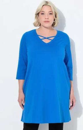 Ulla Popken Longshirt Longshirt Zierbänder A-Linie