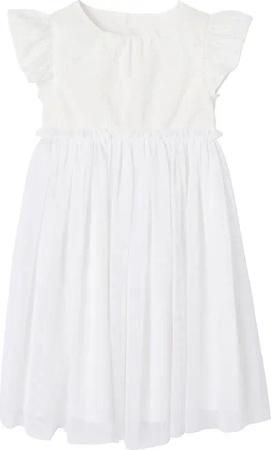 vertbaudet Minikleid Mädchen Festkleid mit Lochstickereien