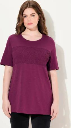 Ulla Popken T-Shirt T-Shirt Smokstreifen Rundhals