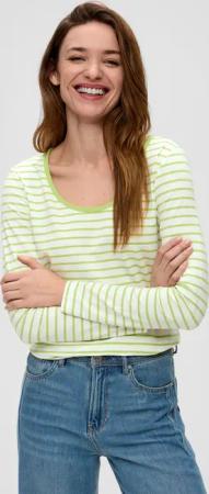 s.Oliver Langarmshirt Langarmshirt mit tiefem Rundhalsausschnitt