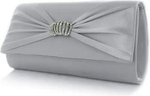 White Lady Clutch Sara Satin -