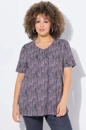 Ulla Popken T-Shirt T-Shirt Zierfalten A-Linie
